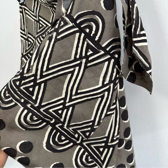 ⛔️SOLD⛔️Anthropologie Maeve Edessa Linen Brown Tribal Print Sarong Wrap Skirt Si - Picture 11 of 12